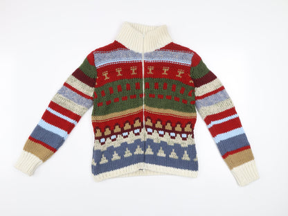 FOX'S Men's Multicoloured L Chunky-Knit Full Zip Jumper
