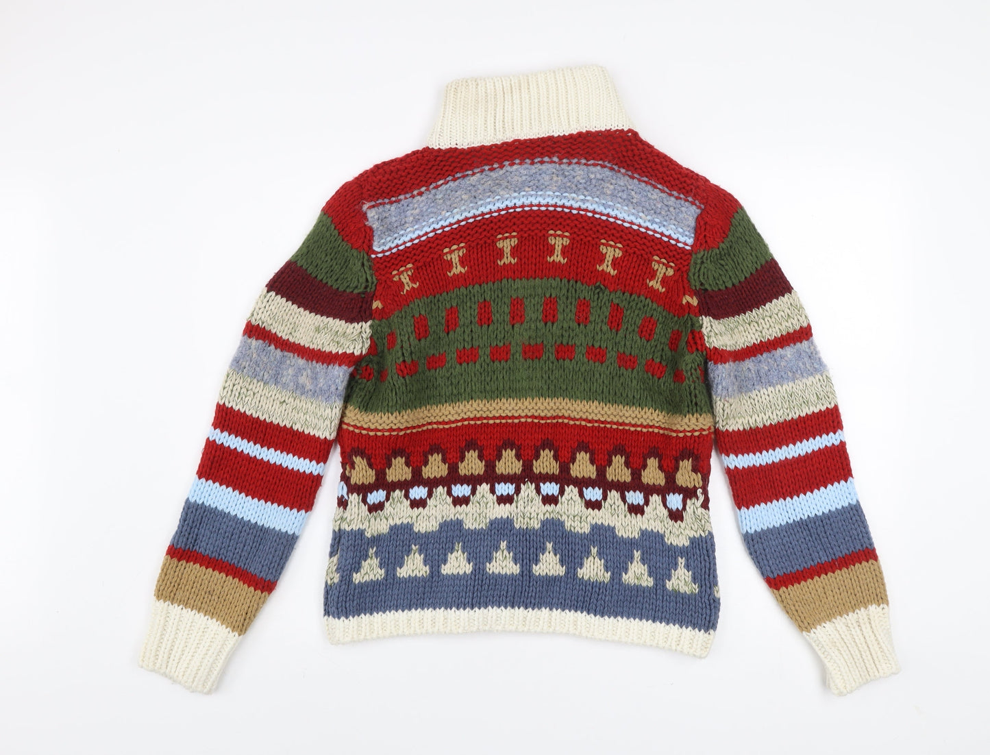 FOX'S Men's Multicoloured L Chunky-Knit Full Zip Jumper