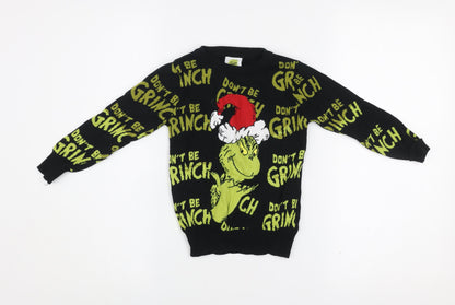 George Boys Black The Grinch Christmas Pullover Sweatshirt 4-5 Years