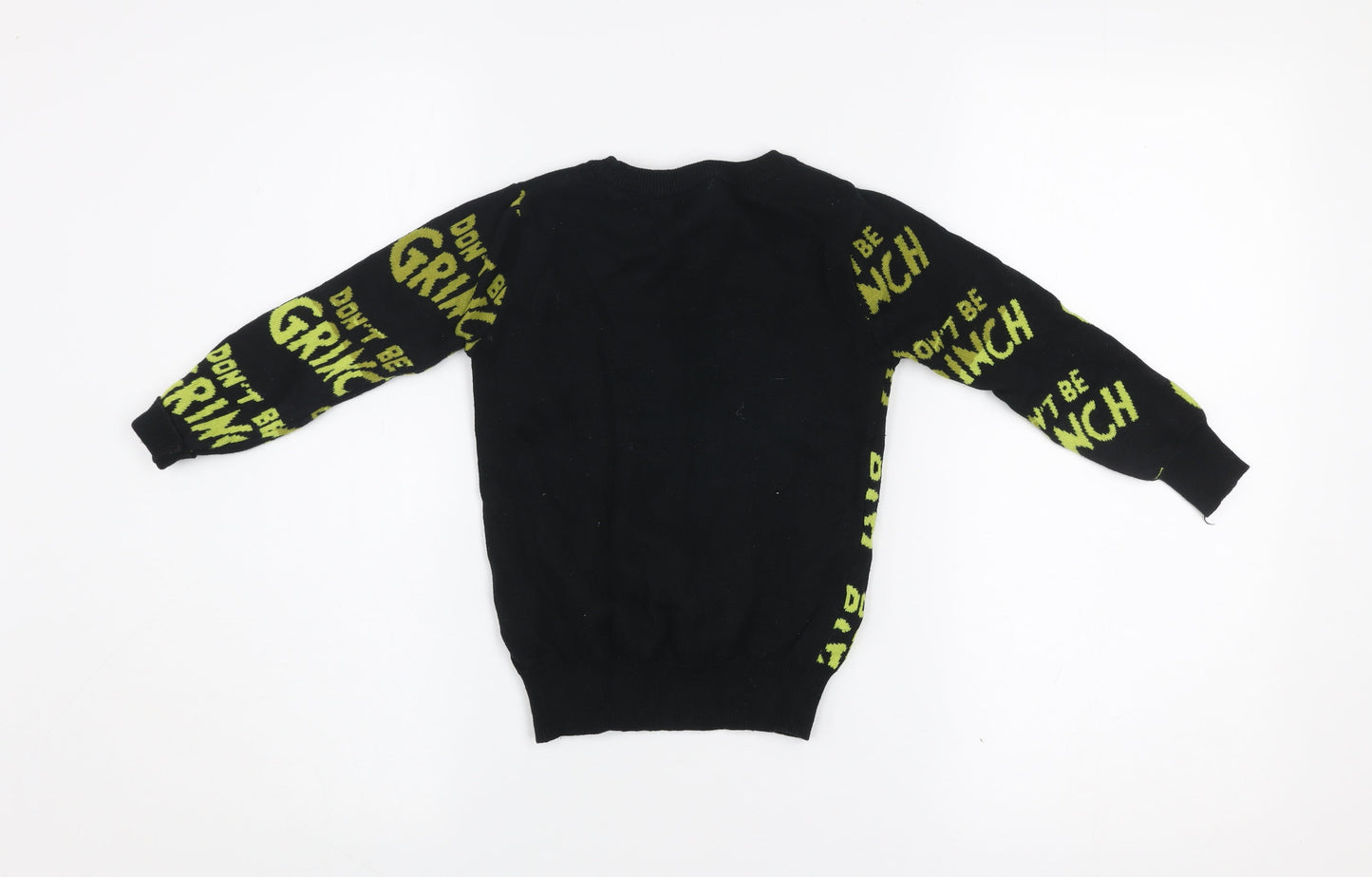 George Boys Black The Grinch Christmas Pullover Sweatshirt 4-5 Years