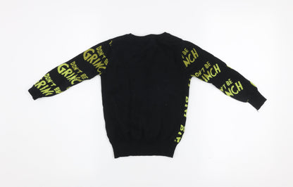George Boys Black The Grinch Christmas Pullover Sweatshirt 4-5 Years