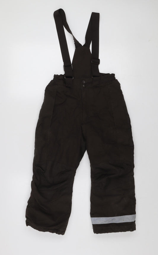H&M Boys Brown Waterproof Snow Pants 7 Years Winter Ski Trousers