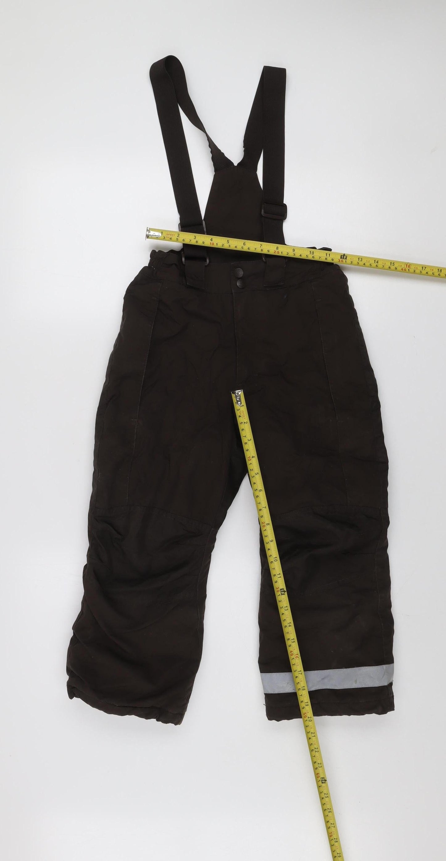 H&M Boys Brown Waterproof Snow Pants 7 Years Winter Ski Trousers