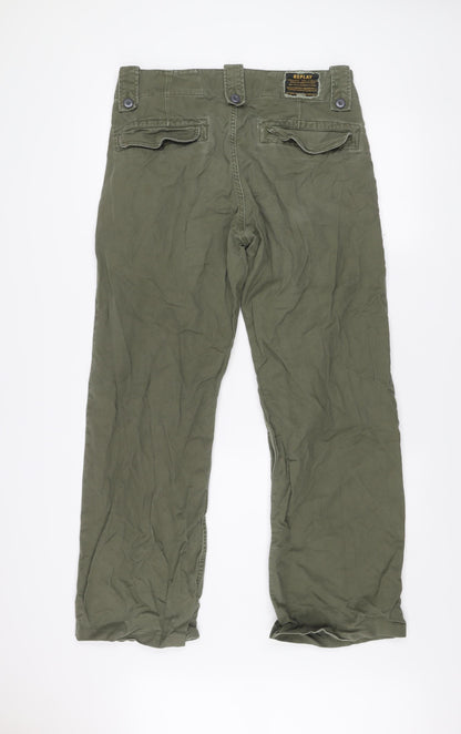 Replay Men's Green Cargo Trousers Size 32 Regular Cotton Workwear