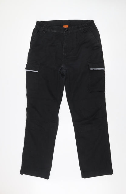 Result Work-Guard Men's Black Cargo Work Trousers Size L 36in Regular