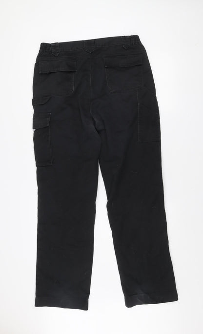 Result Work-Guard Men's Black Cargo Work Trousers Size L 36in Regular