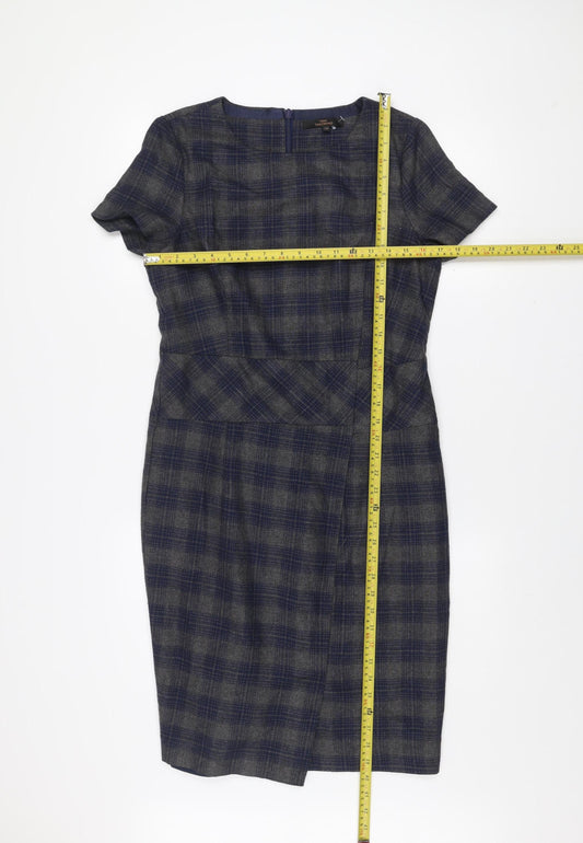 Next Women Grey Check Sheath Dress Size 12 Tailoring Workwear