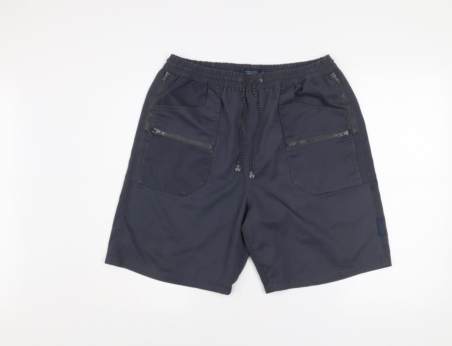 Infuse Jeans Men's Blue XL Cargo Shorts with Zip Pockets