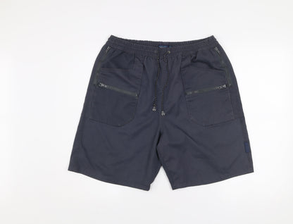 Infuse Jeans Men's Blue XL Cargo Shorts with Zip Pockets