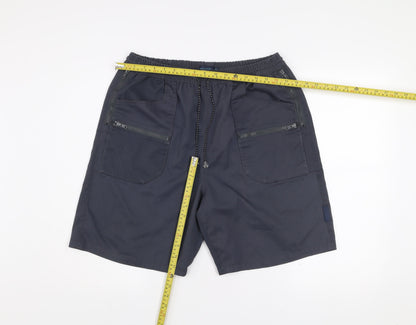 Infuse Jeans Men's Blue XL Cargo Shorts with Zip Pockets