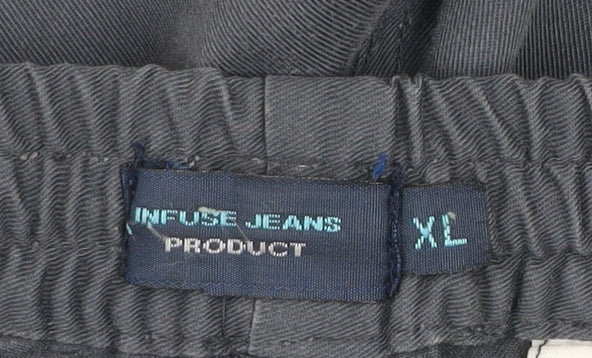 Infuse Jeans Men's Blue XL Cargo Shorts with Zip Pockets