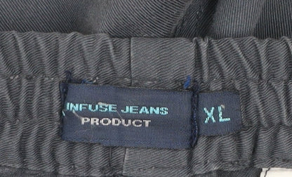 Infuse Jeans Men's Blue XL Cargo Shorts with Zip Pockets