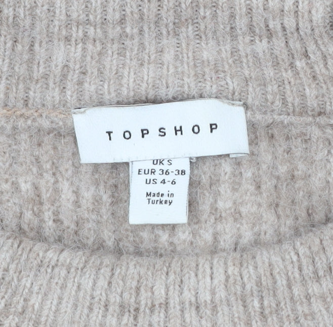 Womens UK Size S Topshop Beige Pullover Jumper