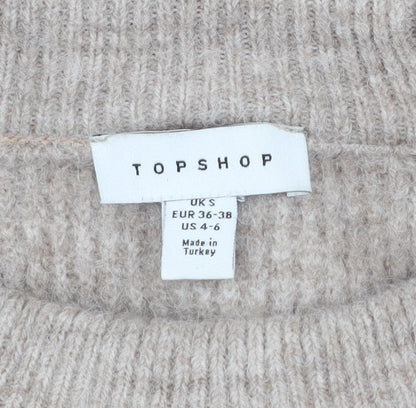 Womens UK Size S Topshop Beige Pullover Jumper