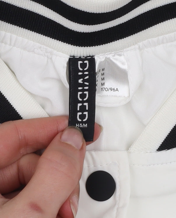 H&M Divided Men's White Varsity Jacket M 38in CHAMPS Series Style
