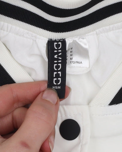H&M Divided Men's White Varsity Jacket M 38in CHAMPS Series Style