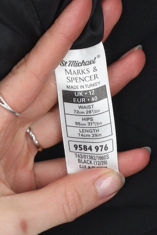 Marks and Spencer Women’s Black Size 12 Pencil Skirt Lined Stretch Workwear