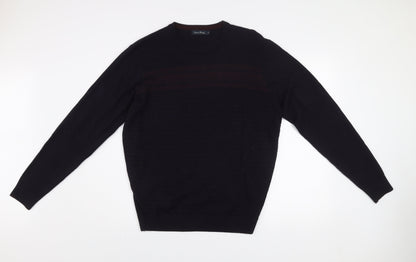 James Pringle Men's Black Fair Isle Knit Acrylic Pullover Jumper M