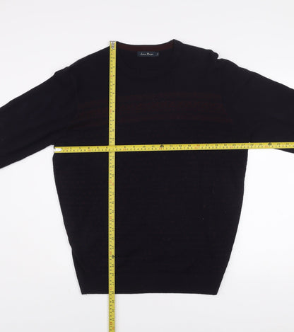 James Pringle Men's Black Fair Isle Knit Acrylic Pullover Jumper M