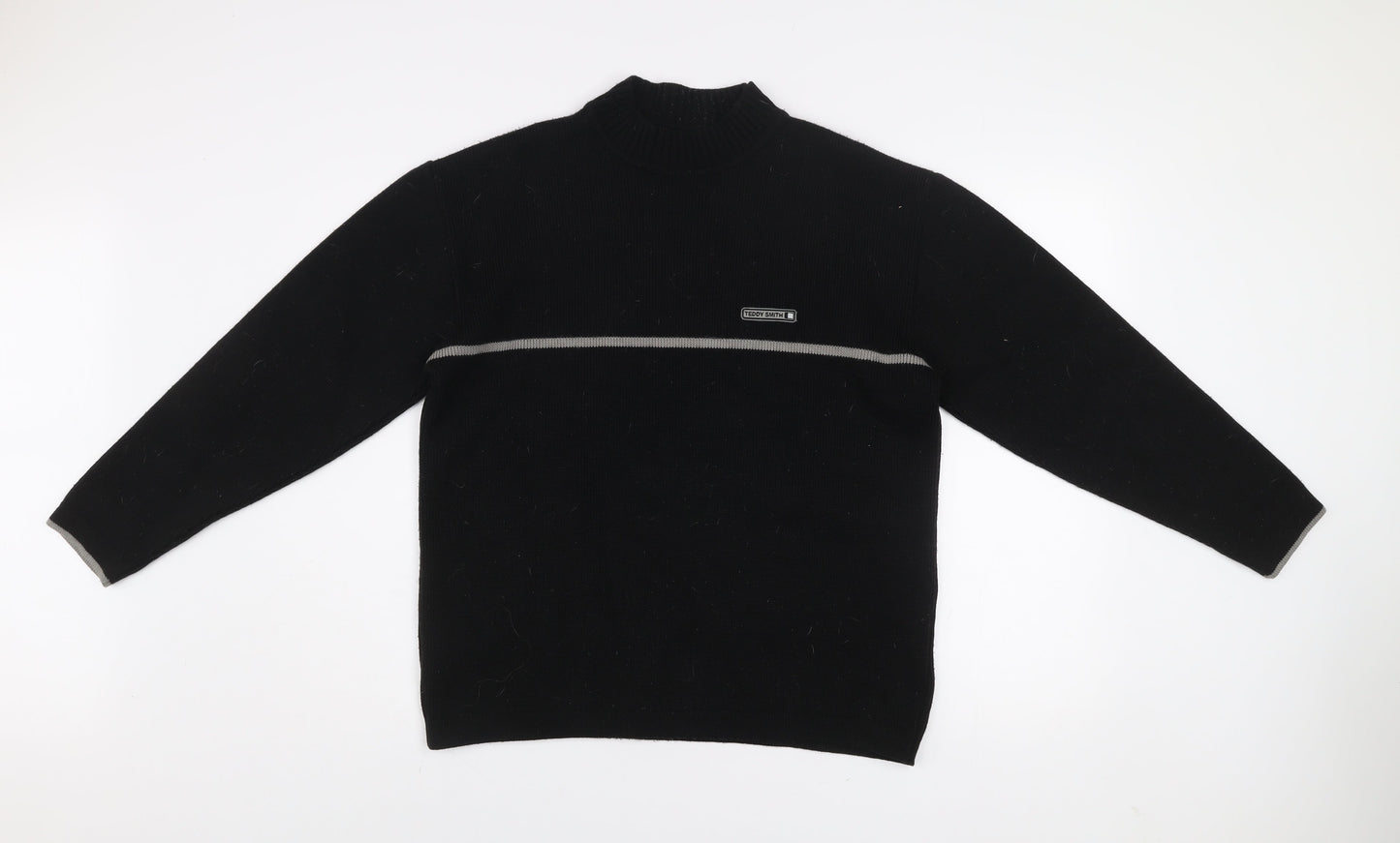 Teddy Smith Men's Black High Neck Pullover Jumper Size S