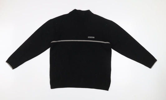 Teddy Smith Men's Black High Neck Pullover Jumper Size S