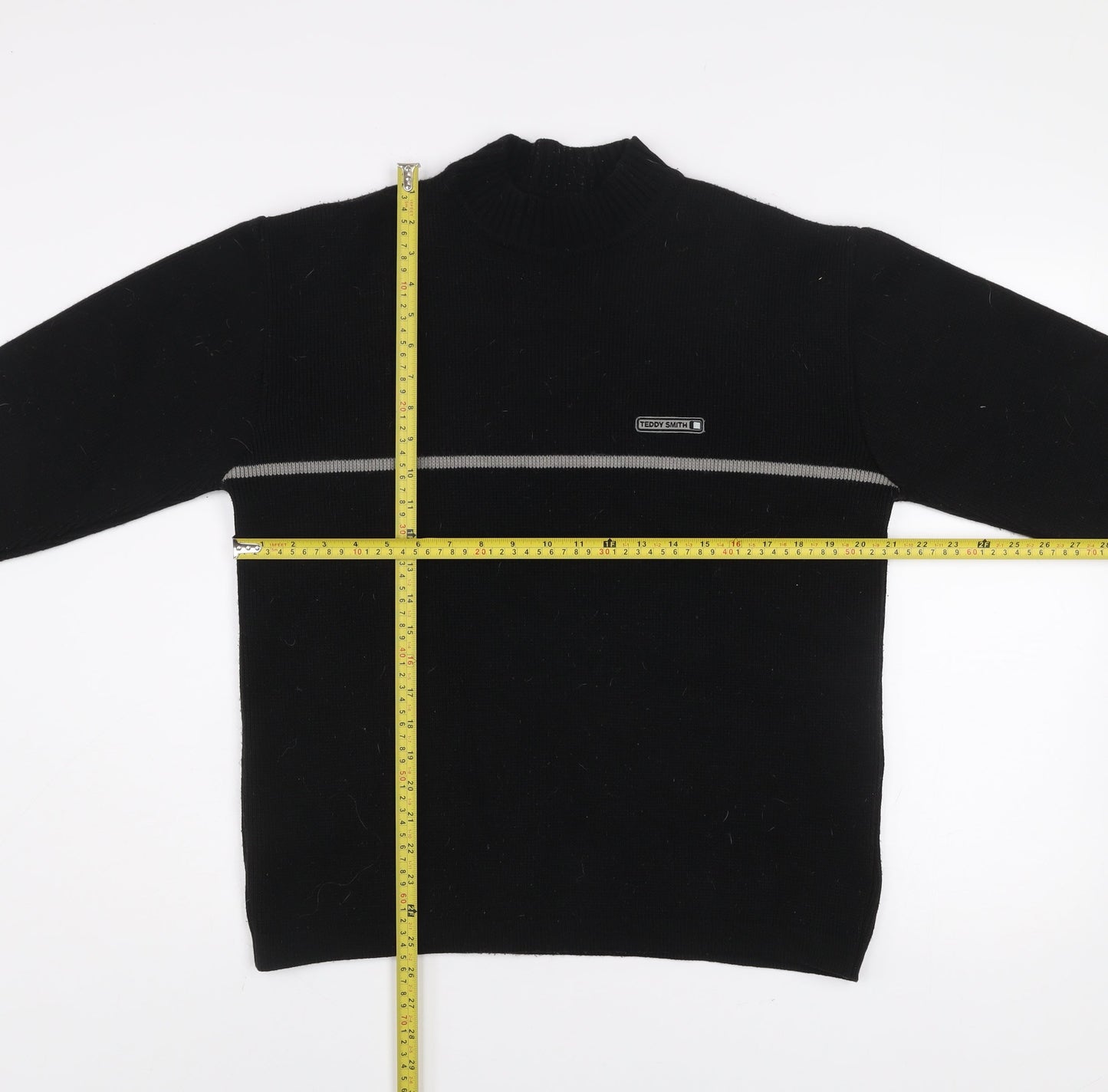 Teddy Smith Men's Black High Neck Pullover Jumper Size S