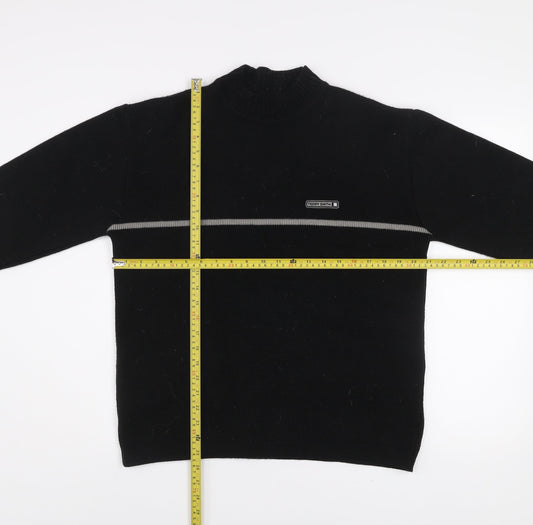 Teddy Smith Men's Black High Neck Pullover Jumper Size S