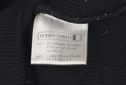 Teddy Smith Men's Black High Neck Pullover Jumper Size S