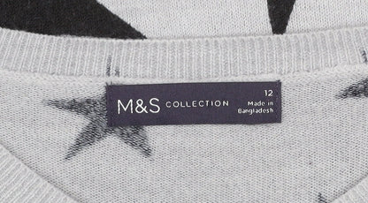 Womens UK Size 12 Marks and Spencer Grey Pullover Jumper