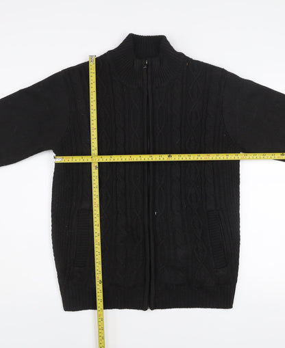 Mens UK Size M Matinee Black Basic Jacket