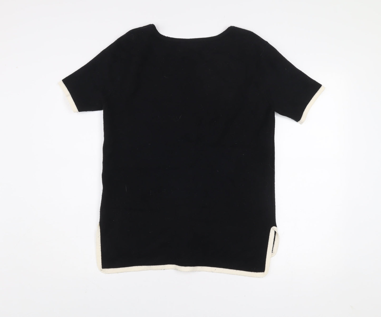 Womens UK Size L Zara Black Basic T-Shirt