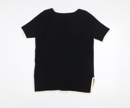 Womens UK Size L Zara Black Basic T-Shirt