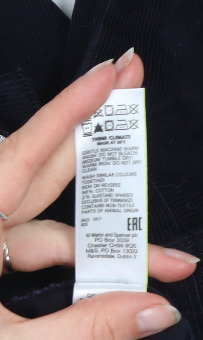 Marks and Spencer Men's Black 32 Straight Fit Corduroy Trousers