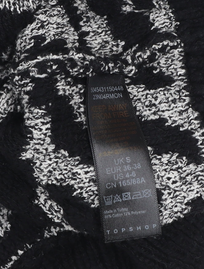 Womens UK Size S Topshop Black Pullover Jumper