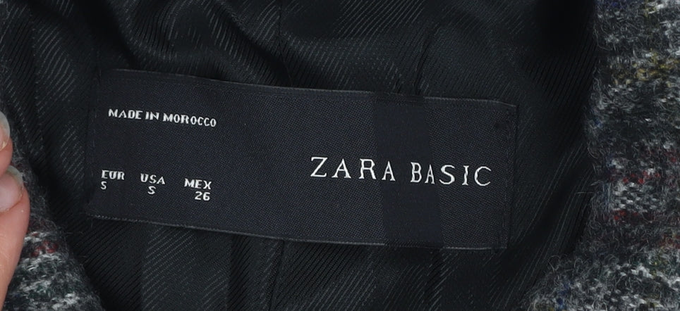 Womens UK Size S Zara Basic Grey Pea Coat