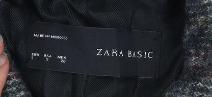 Womens UK Size S Zara Basic Grey Pea Coat