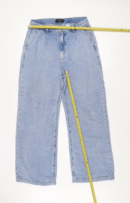 Next Women's Blue Wide-Leg High Rise Lyocell Jeans Size 10