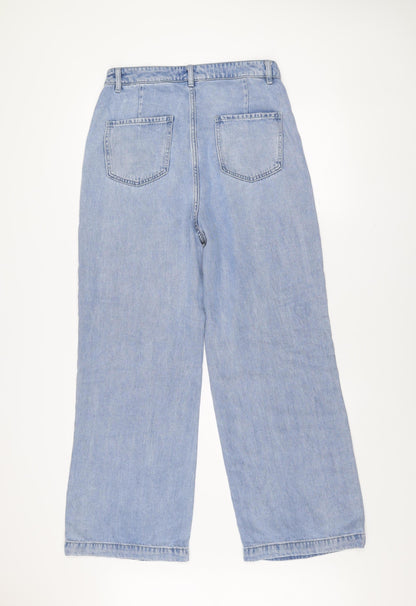 Next Women's Blue Wide-Leg High Rise Lyocell Jeans Size 10