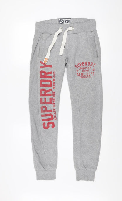 Superdry Men's Grey Jogger Sweatpants 2XS Regular Fit Fleece Trousers