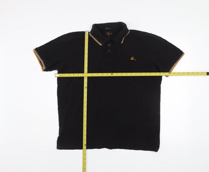 Nazareno Gabrielli Men's Black 2XL Regular Fit Cotton Polo Shirt