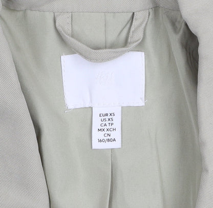 H&M Womens Beige XS Regular Fit Blazer Jacket