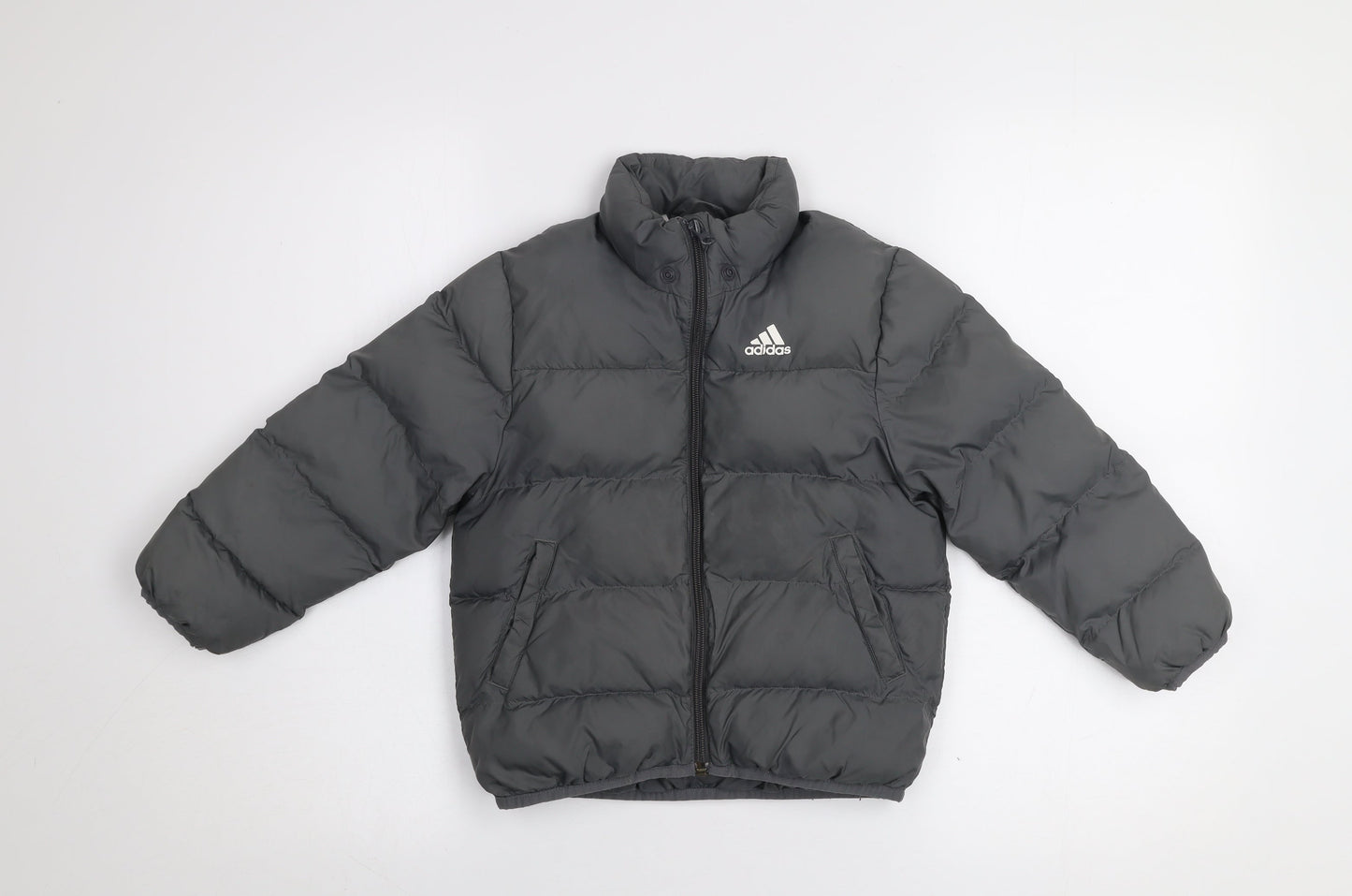 adidas Boys Grey 5-6 Years Puffer Jacket Winter Lightweight Coat