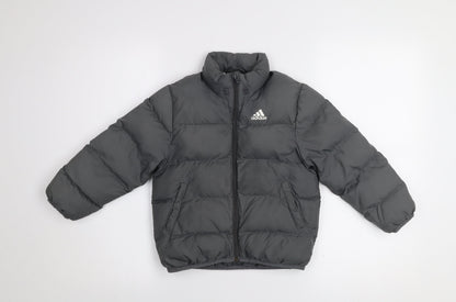 adidas Boys Grey 5-6 Years Puffer Jacket Winter Lightweight Coat