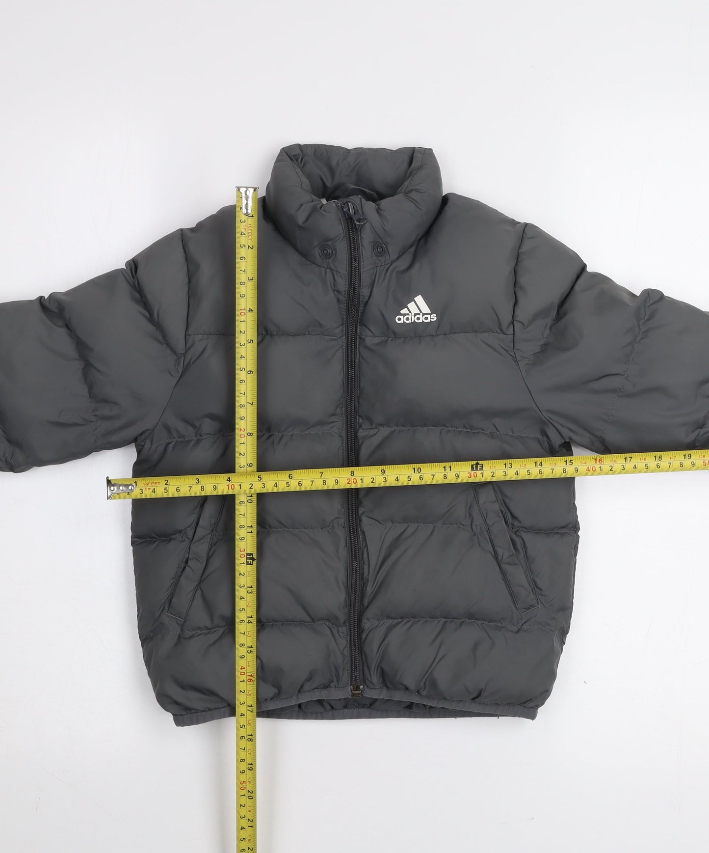 adidas Boys Grey 5-6 Years Puffer Jacket Winter Lightweight Coat