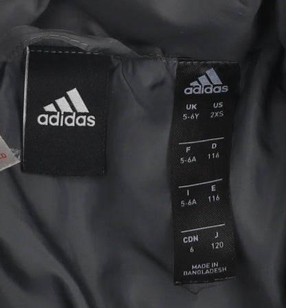 adidas Boys Grey 5-6 Years Puffer Jacket Winter Lightweight Coat