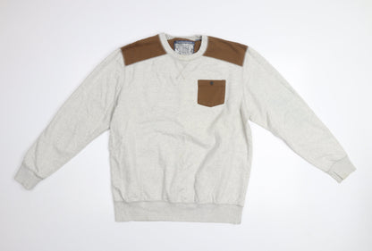 Twistedsoul Men's Grey 2XL Pullover Sweatshirt with Brown Accents