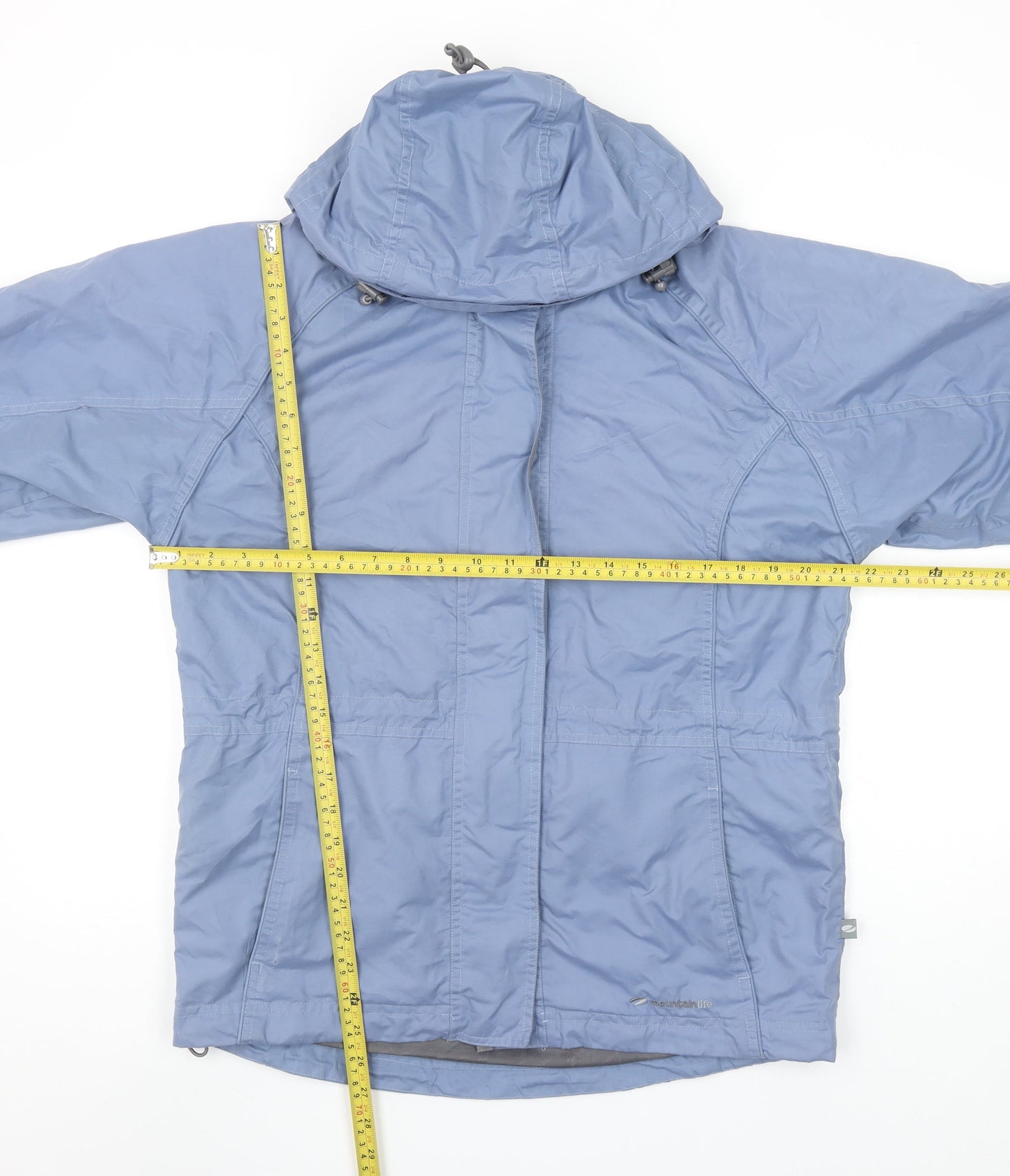 Womens UK Size 8 Mountain Life Blue Rain Coat