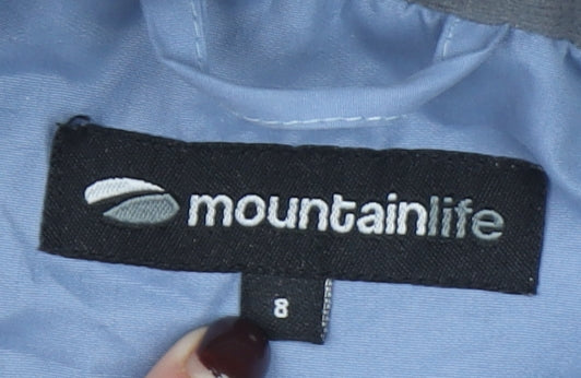 Womens UK Size 8 Mountain Life Blue Rain Coat