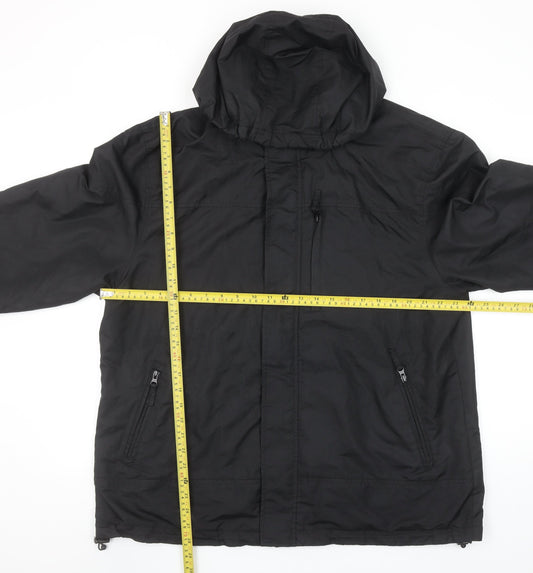 Tu Men's Black XL Waterproof Hooded Jacket Outdoor Windproof