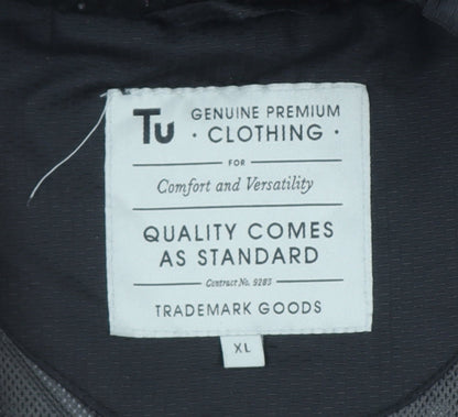 Tu Men's Black XL Waterproof Hooded Jacket Outdoor Windproof